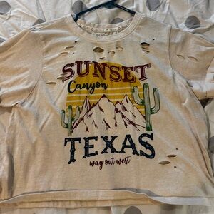 Sunset Canyon Texas Graphic Tee - Cream